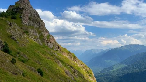 View of the mountain range near Mount Zakan.  Stock Footage 269117099