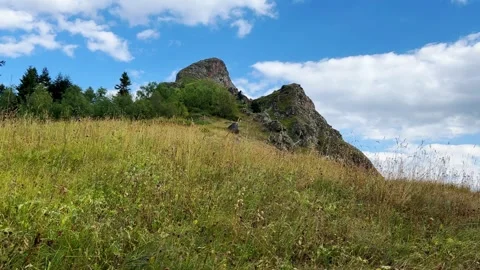 View of the mountain range near Mount Zakan.  Stock Footage 269117491