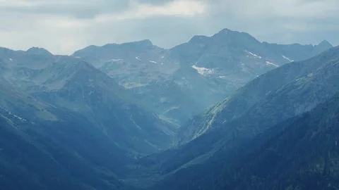 View of the mountain range near Mount Zakan.  Stock Footage 269119443