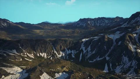 A view of a mountain range from a plane Stock Illustration