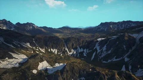 A view of a mountain range from a plane Stock Illustration