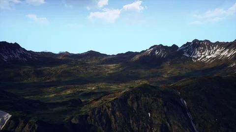 A view of a mountain range from a plane Stock Illustration