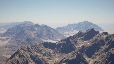 A view of a mountain range from a plane Stock Illustration