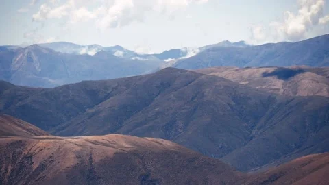 View Of The Mountain Ranges And Peaks In The Andes, Argentina Stock Footage 168057641