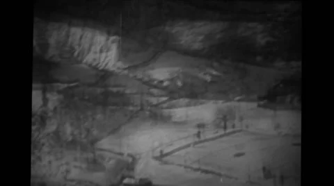 View of the mountain ranges covered with snow Stock Footage