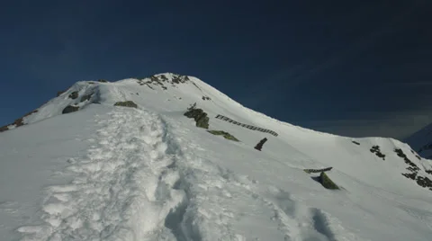 View from mountain ridge in winter Stock Footage 39616893