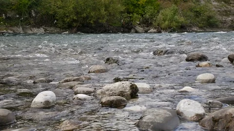 View of Mountain river and stones Stock Footage 68302309