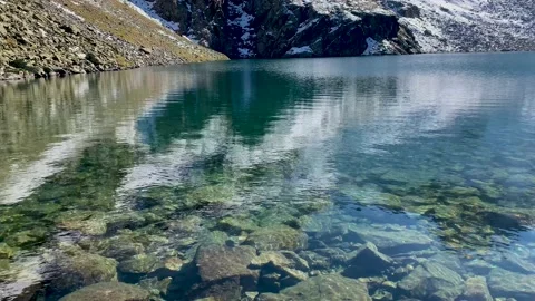 View of a mountain river with clear water Stock Footage 163315260