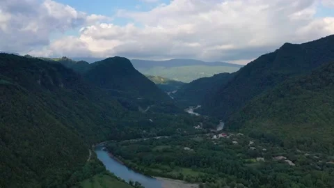 View of the mountain river in the gorge Stock Footage 151159654