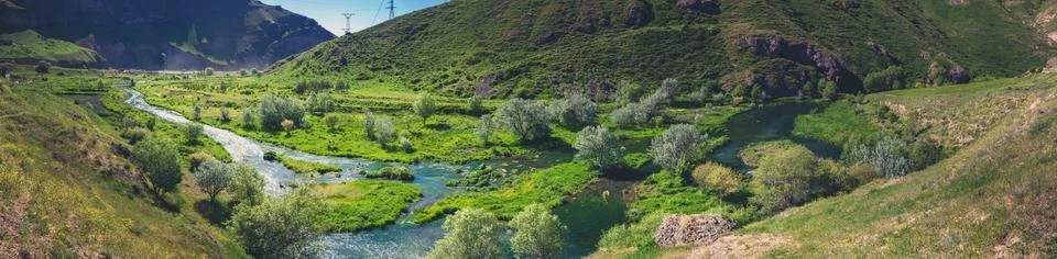 View of mountain river Fotos Stock