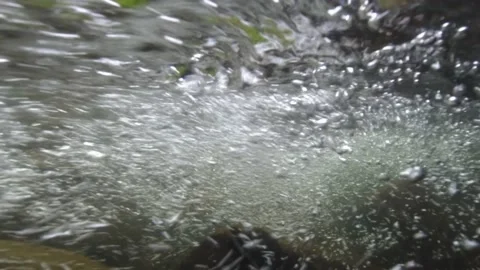 View of the mountain river from under the water, and then from above. Carpath Stock Footage 156761993
