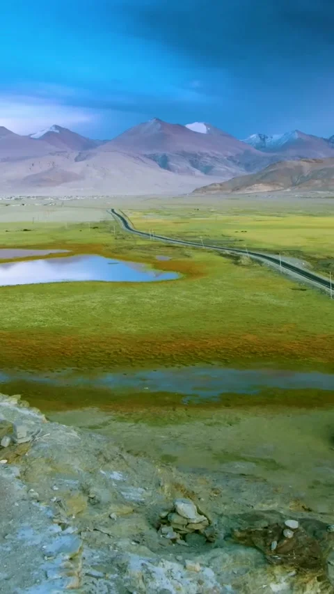 View of Mountain Road in Ladakh. Stock Footage 290160478