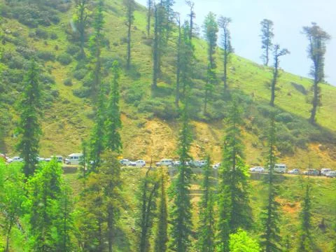 View of a mountain road Stock Photos