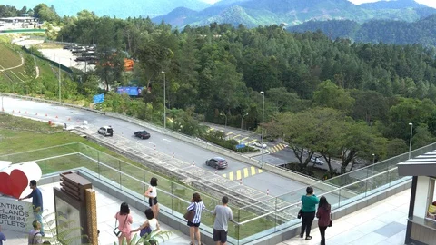 View of mountain side from Genting Premium Outlet Stock Footage 98943609