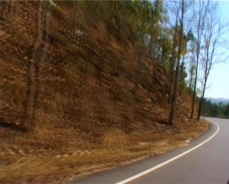 View of mountain on side of road while driving 스톡 동영상 505920