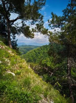 View from the mountain slope Stock Photos