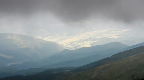 View from the mountain through clouds. 動画素材 54682682