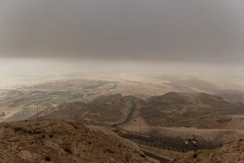 View from a mountain top during a cloudy day Stock Photos