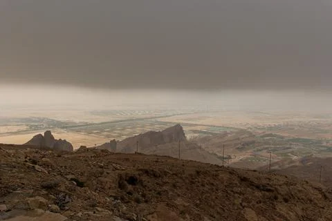 View from a mountain top during a cloudy day Stock Photos