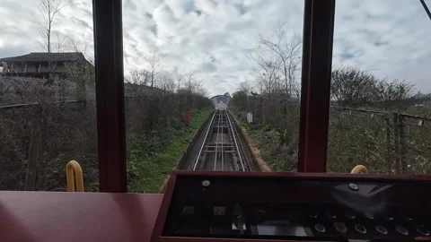 View from mountain train going up fanispan mountain Stock Footage 295343933