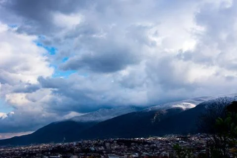 View to the mountain Uludag in Bursa Stock Photos