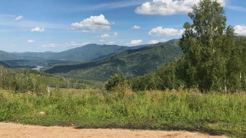 A view on a mountain valley 2 Stock Footage 92846478