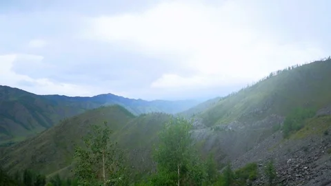 View of the mountain valley from the height Stock Footage 121118532