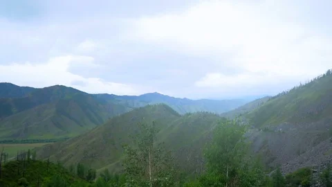 View of the mountain valley from the height Stock Footage 121833041