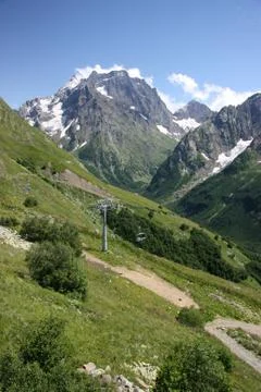 View of the mountain valley Stock Photos