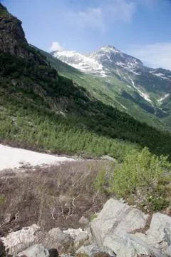 View of the mountain valley Stock Photos