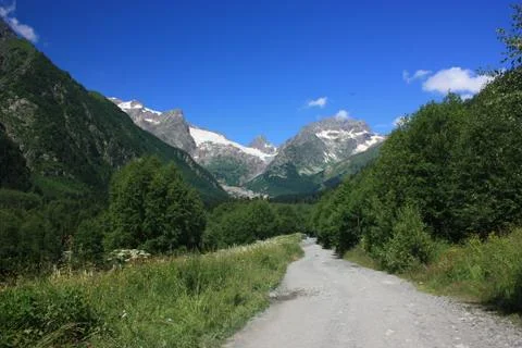 View of the mountain valley Stock Photos