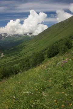 View of the mountain valley 写真素材