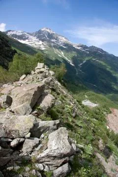 View of the mountain valley 스톡 사진