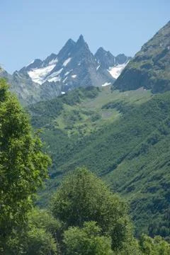 View of the mountain valley Stock Photos