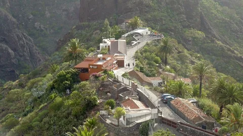 View to the mountain village masca Stock Footage 71790641