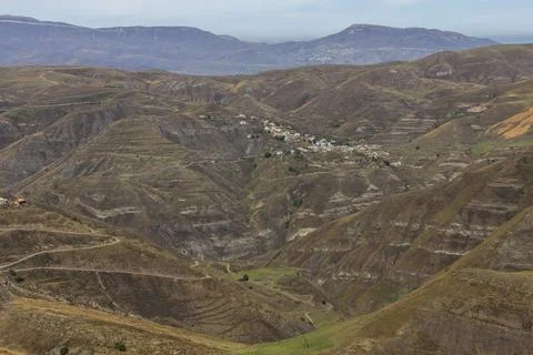 View of a mountain village Stock Photos