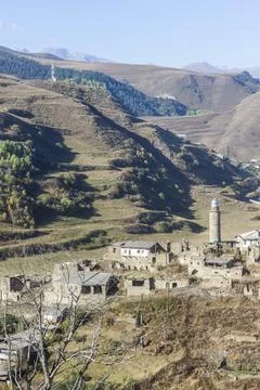 View of a mountain village Stock Photos