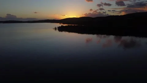 View of Mountainous Background With The Sunsetting Stock Footage 273836003