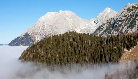 View on mountains above clouds Stock-Fotos