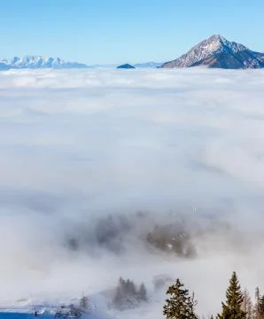 View on mountains above clouds Stock Photos