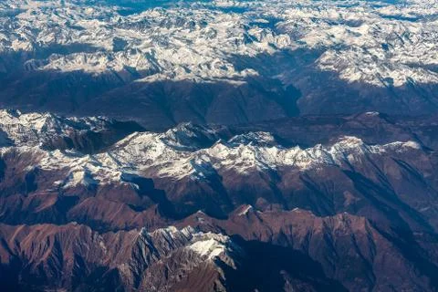 View of mountains from above. Stock Photos