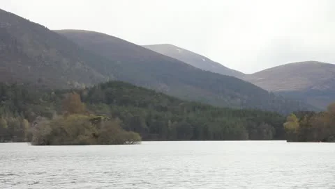 View of the mountains and the lake Stock Footage 11017355