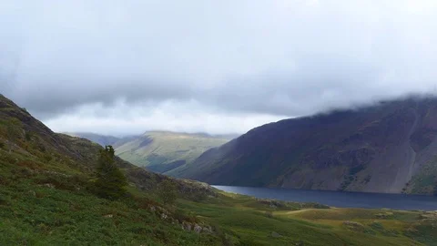 View of the mountains and the lake. Stock Footage 80992097