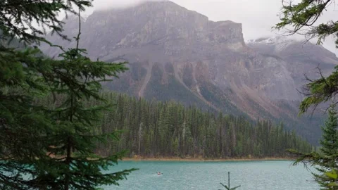 View of Mountains and Lake with turquoise water. Stock Footage 197043221