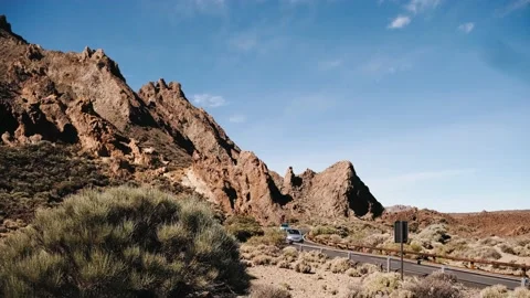 View of Mountains and road between the mountains Stock Footage 169937677
