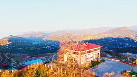 A view of the mountains and a small town Video stock 273010858