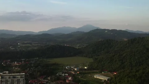 View of the mountains and the top of Mount Gunung Raya in Langkawi, showing vast Stock Footage 321291537
