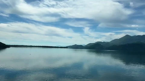 View of the mountains in Balkans on a cloudy day from a passing car. Stock Footage 273192440