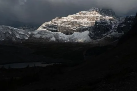 The view of the mountains behind Consolation Lake in Jasper National Park Can Stock Photos