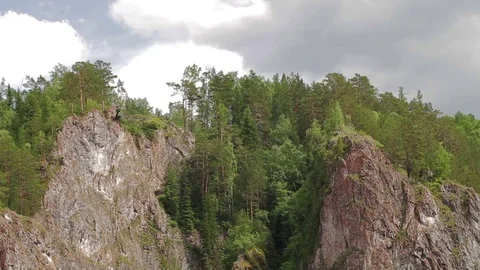 View on mountains blue sky clouds Stock Footage 70825497